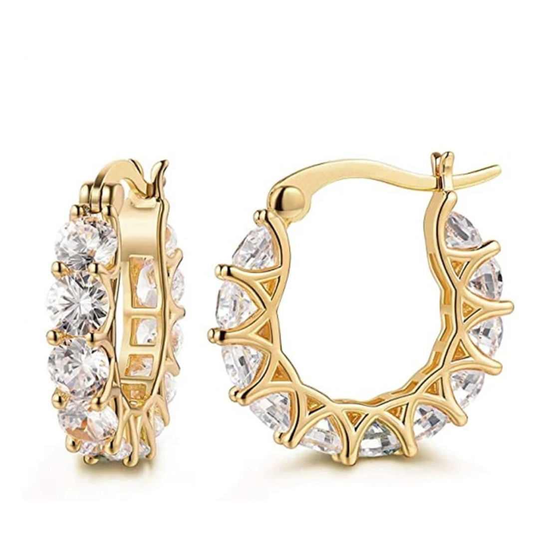 Crystal CZ hoop earrings